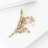 Graceful Pearls Decorated Flower Brooch Lightweight Pin Clothing Accessories For Office Party Or Daily Attire