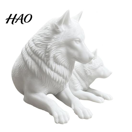 3D Printed Wolf Art Collectibles Figurine, Parent And Child Animal Statue, Modern Decorative Pieces for Study Display Minimalist Sculpture Living Room