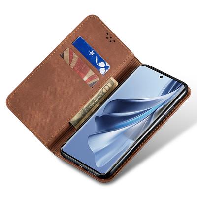 Para Realme Note 60x 4G/C63 4G/C61 4G Funda Textura Tela Vaquera Cuero Billetera Cubierta de Teléfono Tapa Abatible Soporte