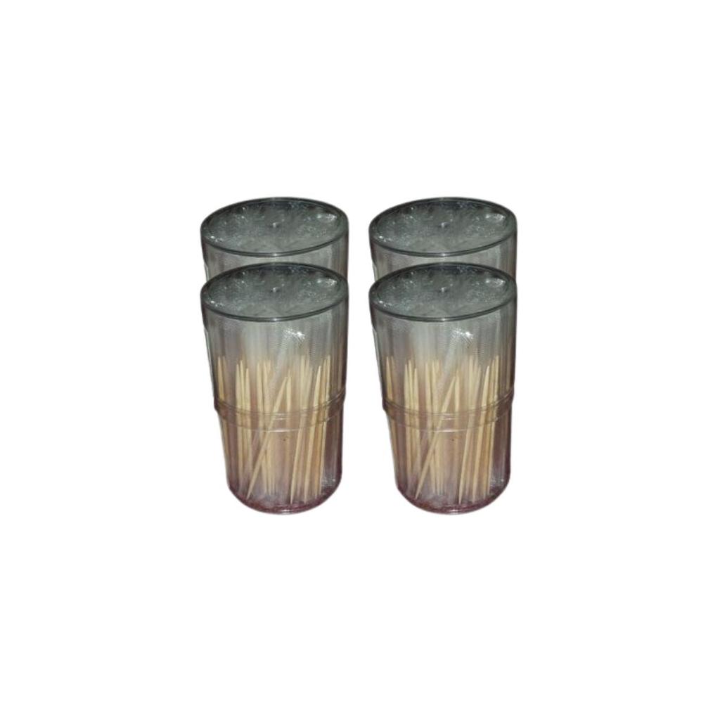 Lot de 4 boîtes de 200 cure-dents emballés individuellement Fackelmann Wood Edition ref. 9934250