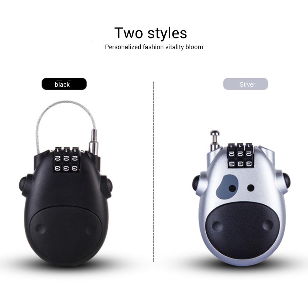 Universal Motorcycle Helmet  Lock Telescopic Wire Rope Steel Cable Password Lock