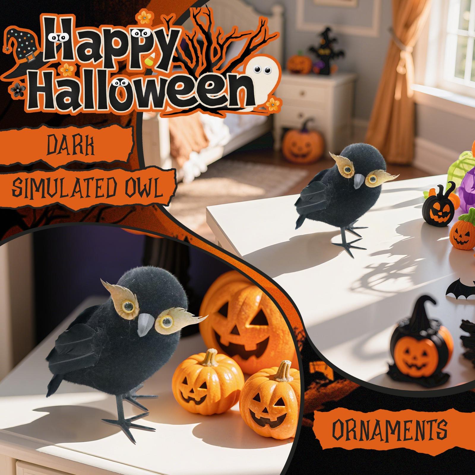 

Halloween Dark-Themed Simulation Owl Figurine One Size чёрный