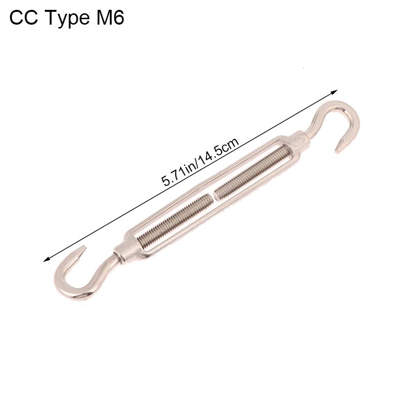 1Pc Oc/Oo/Cc Type M4 M5 M6 M8 Stainless Steel 304 Adjust Chain Rigging Hooks Eye Turnbuckle Wire Rope Tension Device