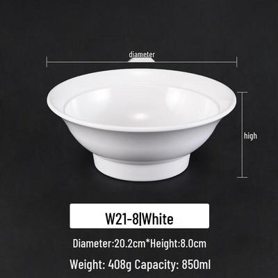 Morona W21-8 Melamine Noodle Bowl - White, 2-Pack