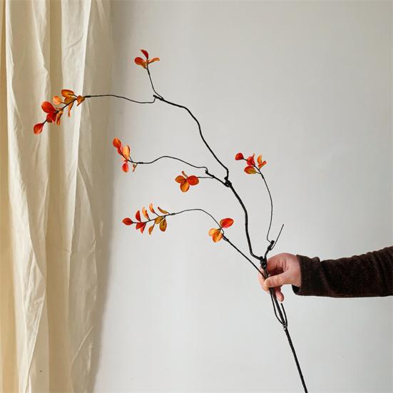 3 Pcs Faux Fall Leaves Stems Artificial Ficus Branches Fall Ficus Foliage