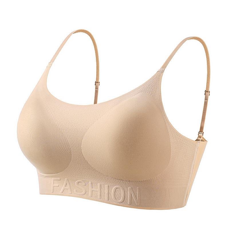 Sommer Dünner BH Damen Fixierte Schale Weste Unsichtbarer BH Nahtloser BH