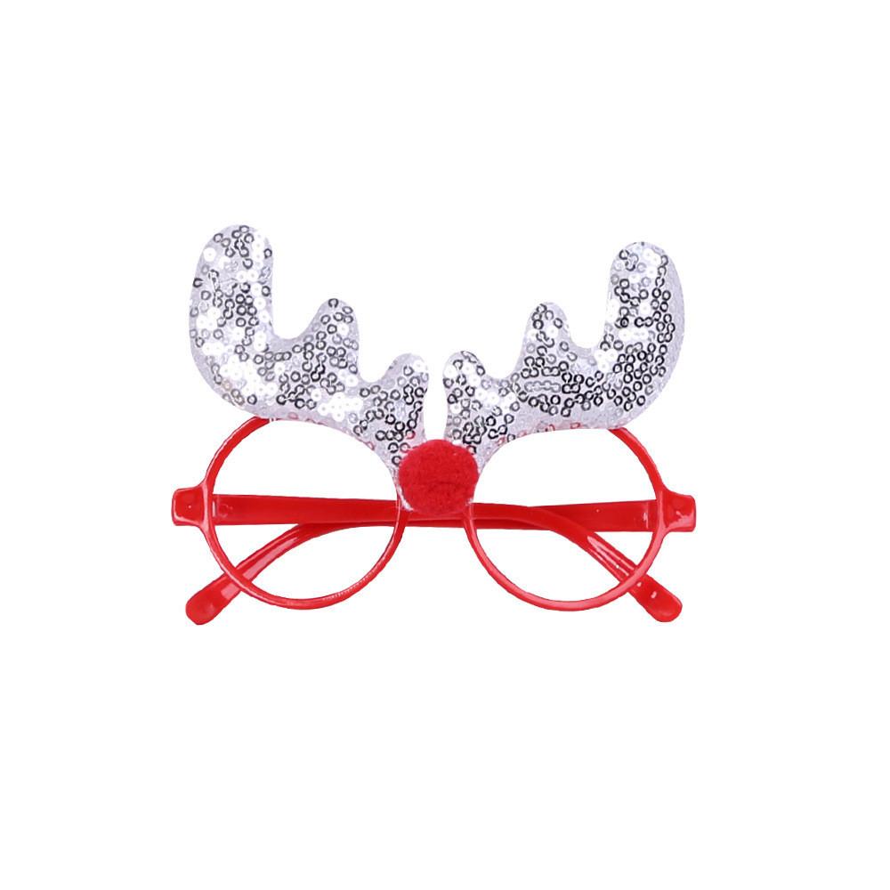 

Fun Style Cartoon Christmas Glasses For Children And Adults With Playful Antlers Reindeer Silver Antlers