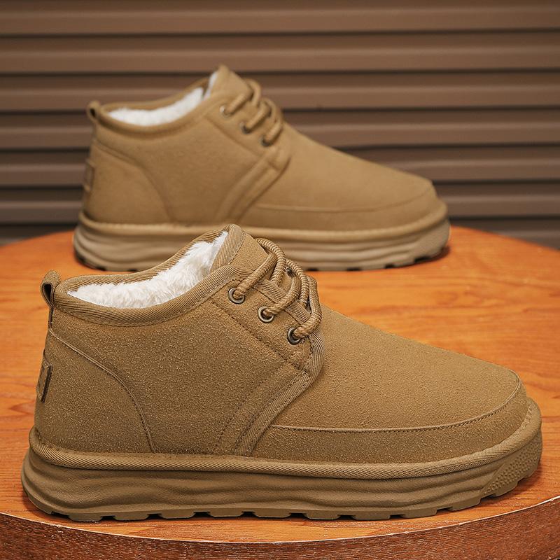 Pánská velikost bot 39-45 Zimní teplé boty Pánské sněhule Plus sametové a zateplené Venkovní protiskluzové a protiotěrové Pánské boty