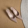 Elegant Slingback High Heels Sandals Woman Rear-Strap Shoes Ladies Office Dress Shiny Leather Pumps Pointed Toe Cut-Out Tacones