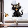 Stickers Muraux Chat Noir Amusants Décalcomanies à Peler et Coller pour Chambre à Coucher Salon Fenêtres Portes