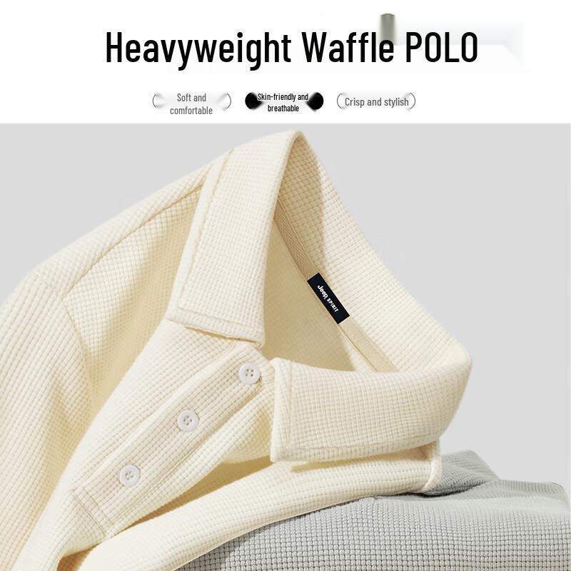 JEEP SPIRIT Men's Waffle Knit Polo Shirt
