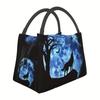 Wolf Howling Full Moon Insulated Lunch Bag Durable Polyester Cooler Tote for Work Outdoor Picnic