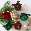 Glitter Christmas Balls Ornament Sparkly Shatterproof Tinsel Balls with Bow Sequin Hanging Ball Xmas Tree Decoration for Xmas Wedding Indoor
