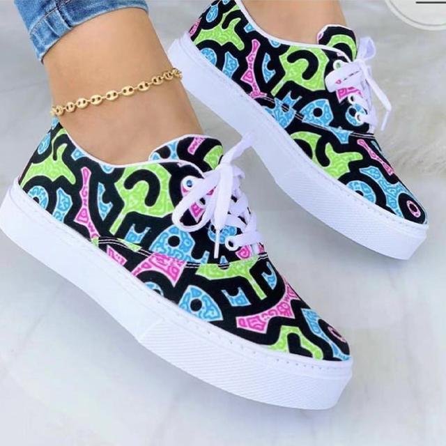 Women Flats Sport Canvas Shoes Summer New Sneakers Fashion Running Shoes Platform Women Shoes Walking Lace -Up Mujer Zapatos