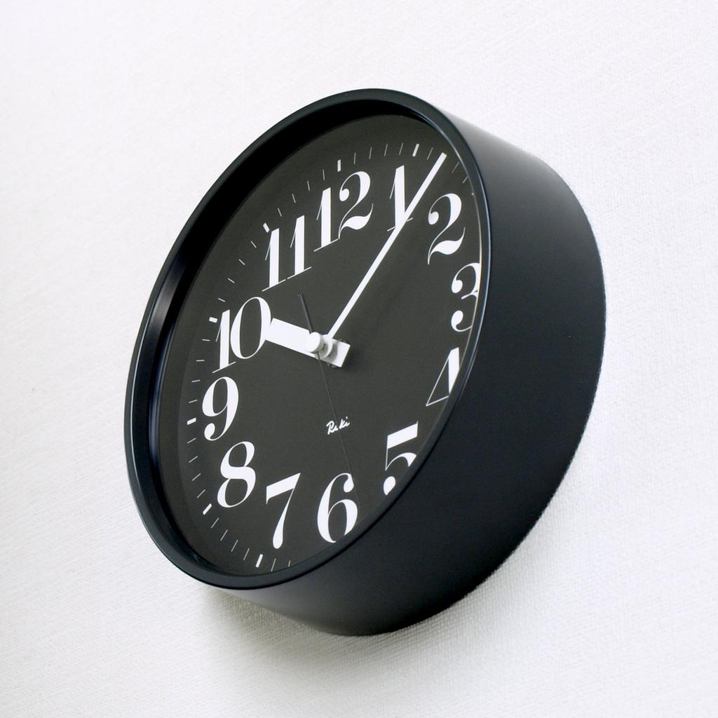Lemnos Riki Steel Clock Clock Black BK RIKI STEEL CLOCK Radio-Controlled WR08-25