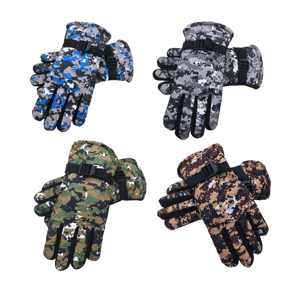 Warm Gloves Waterproof Non-slip Adjustable Mittens Adults Glove Thickened Camouflage Windproof Universal for Cycling