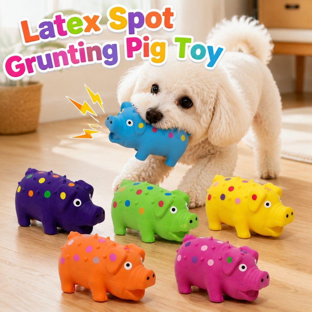 Interactive Latex Spot Grunting Pig Toy Soft Dog Chew Toy  For Small Medium Large Dog