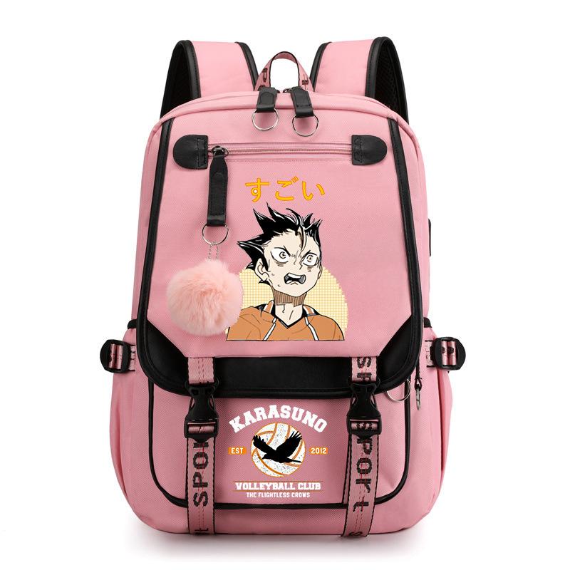 Anime volleyball teenager peripheral printing middle school student schoolbag outdoor large-capacity backpack