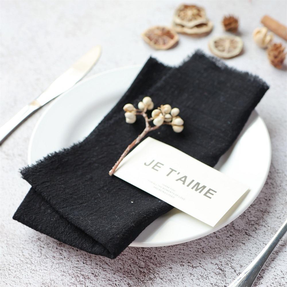 6pcs Cotton Cloth Napkin Washable Table Decoration Vintage Gauze Table Towel  Banquet