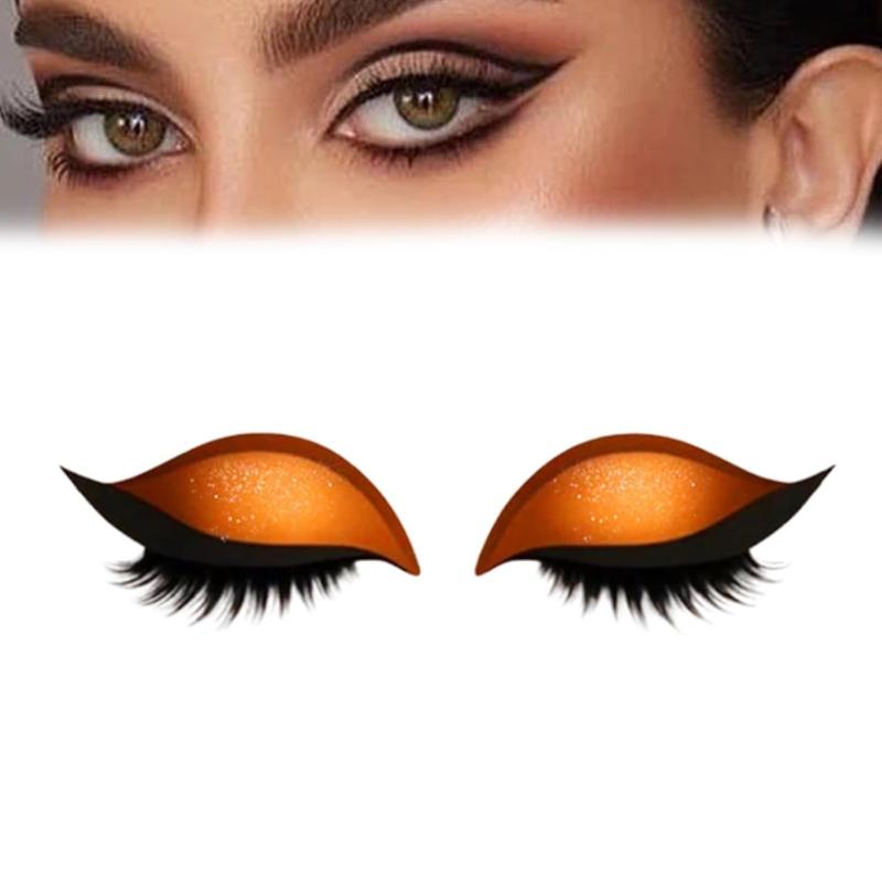 Samolepky na oční stíny a řasy, Líný oční stín náplast na řasy, 2 v 1 opakovaně použitelné samolepky na líčení očí samolepicí rychlé líčení