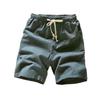 Cotton And Linen Shorts Men's Thin And Comfortable Linen Five-point Pants With Beads Outer Wear Beach Pants Solid Color All-match Tide