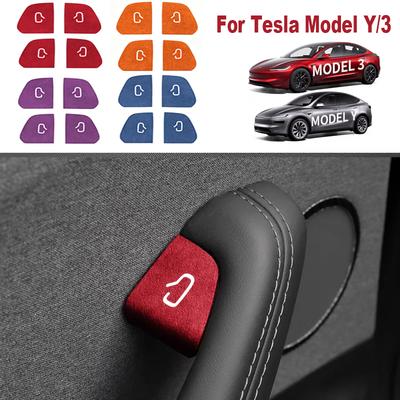 For Tesla New Model 3 Y Juniper Highland Car Open Door Button Stickers Armrest Window Lift Button Switch Interior Accessories