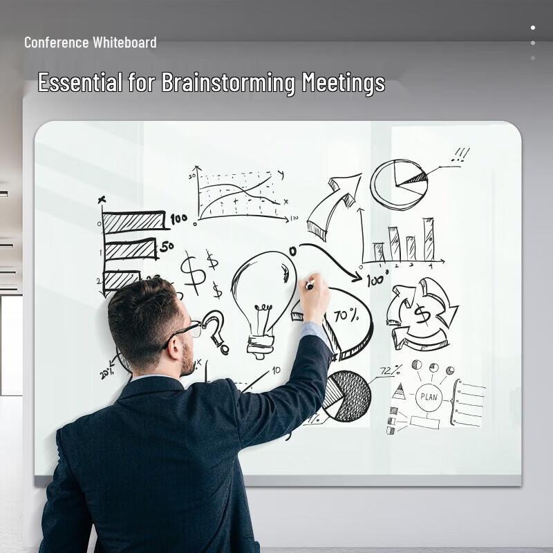 Deli MZ101 Wall-Mounted Glass Whiteboard