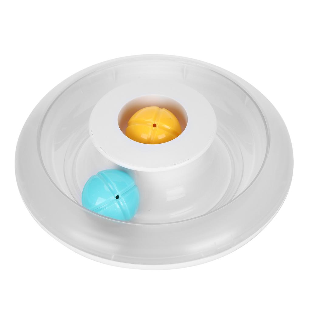 Cat Turntable Toy Cat Durable Roller Track Ball Plaything with Two Colorful Balls