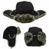 Men Women Winter Warm Hat Trapper Bomber Hats Thermal Faux Fur Trooper Earflap Caps Outdoor Male Snow Ski Caps Lei Feng Hat