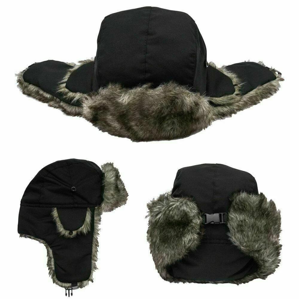 Men Women Winter Warm Hat Trapper Bomber Hats Thermal Faux Fur Trooper Earflap Caps Outdoor Male Snow Ski Caps Lei Feng Hat