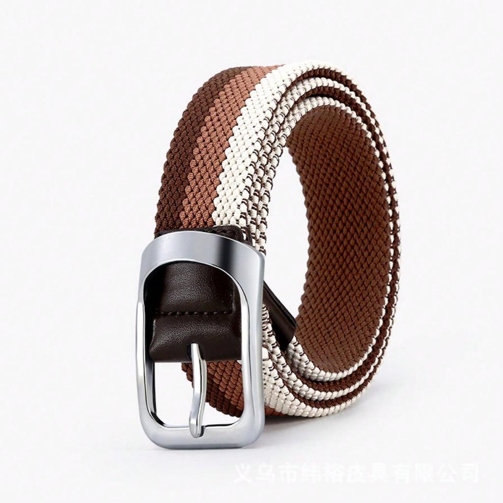 Belt men's multi-color breathable woven elastic canvas needle buckle casual elastic waistband