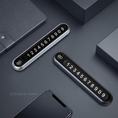 Car Temporary Parking Plate 3D Metal Magnetic Luminous Slot-type License Plate Phone Telephone Number Card Car Accessories