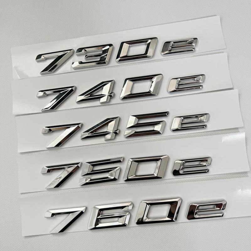 Car Trunk Words Letters Logo Badge Emblem Decals Sticker For BMW 7 Series 730e 740e 745e 750e 760e F01 F02 G11 G12