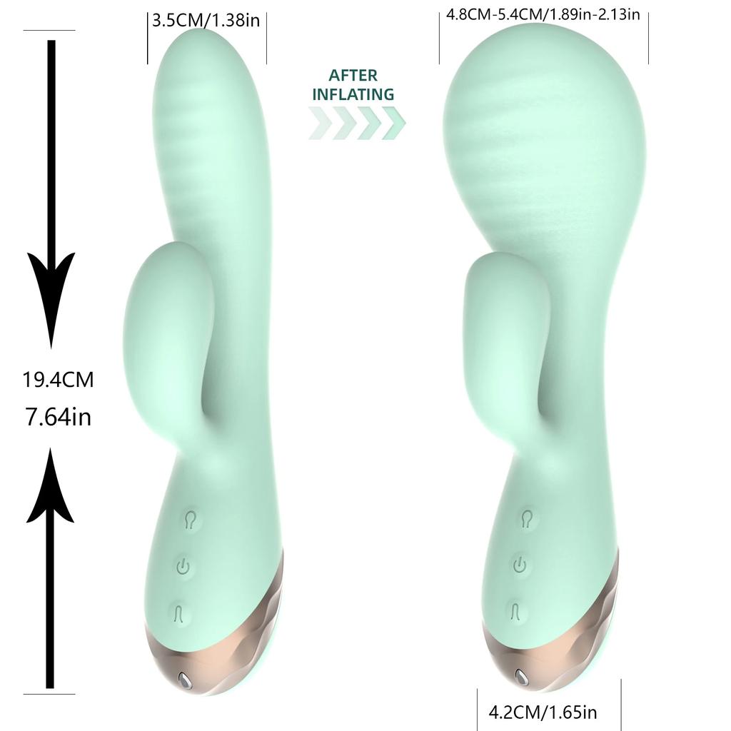 Adult Supplies Rabbit Inflatable Vibrator Inflatable Head G-Spot Nipple Stimulation Women Clitoral Masturbation Dildo Couples Orgasm Sex Toys