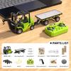 1:64 Mini RC Forklift & Crane 2-in-1 with Trailer, 10 Channels, 2.4GHz & APP Control, Alloy Body, Lights & Sound for Kids