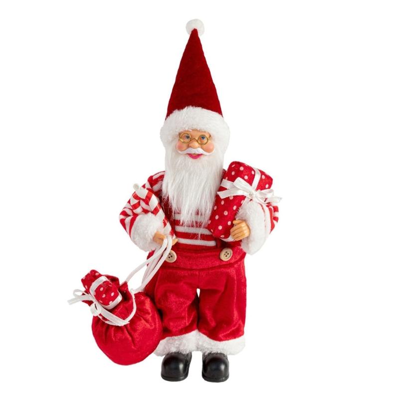Festival Santa Doll with Sturdy Base Holiday Homes Office Decors Indoors Outdoor Christmas Display 12Inch