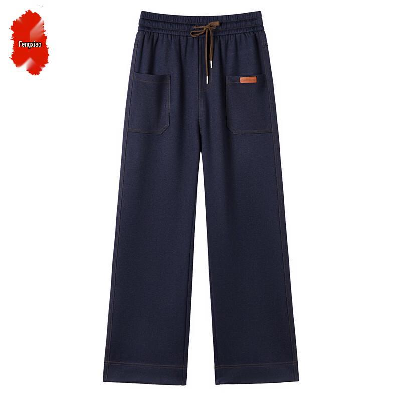 Fengxiao Women s Autumn/Winter High-Waist Wide-Leg Casual Pants 5XL