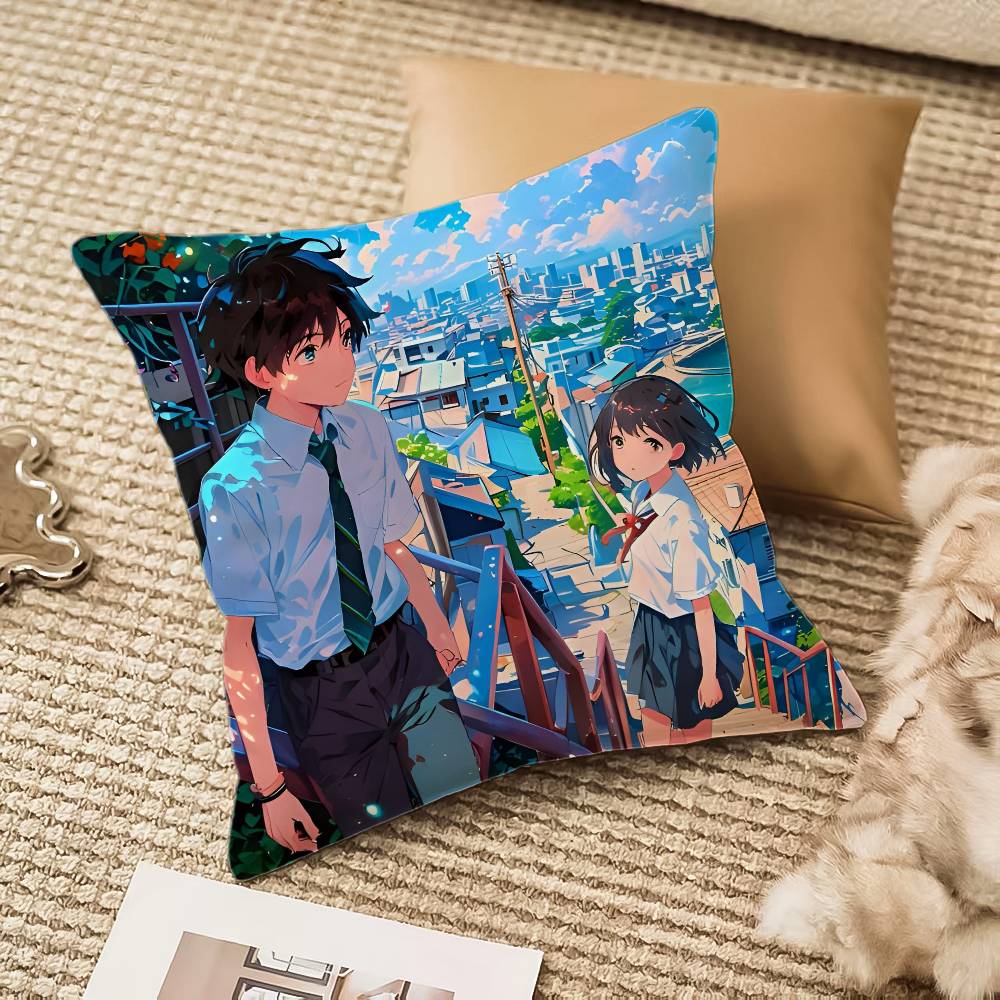 Your Name - Kimi no Na wa Pillow Case Anti-dustmite Invisible zipper Sofa Bed