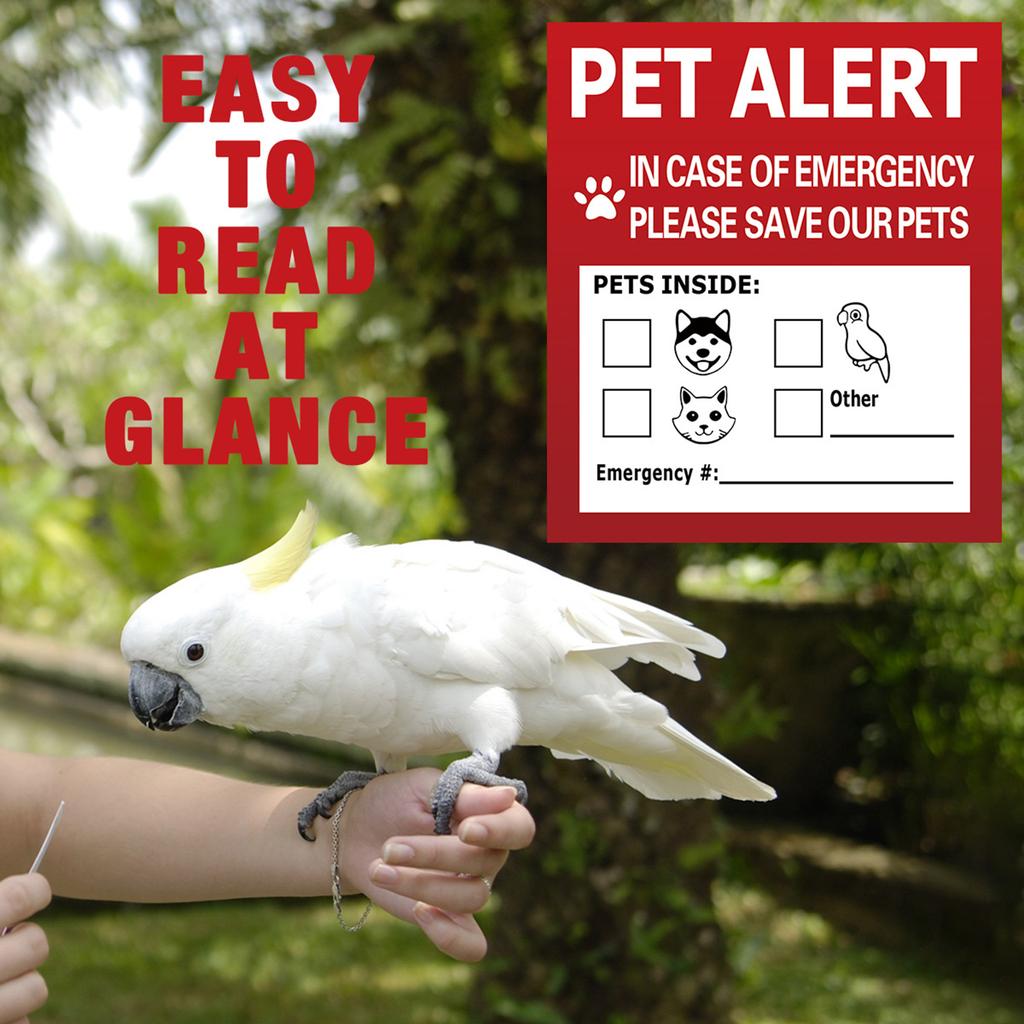 Pet Inside Alert Sticker Warning Labels Waterproof and Durable Dog Cat Rescue Sticker Decals for Fire Safety Emergency