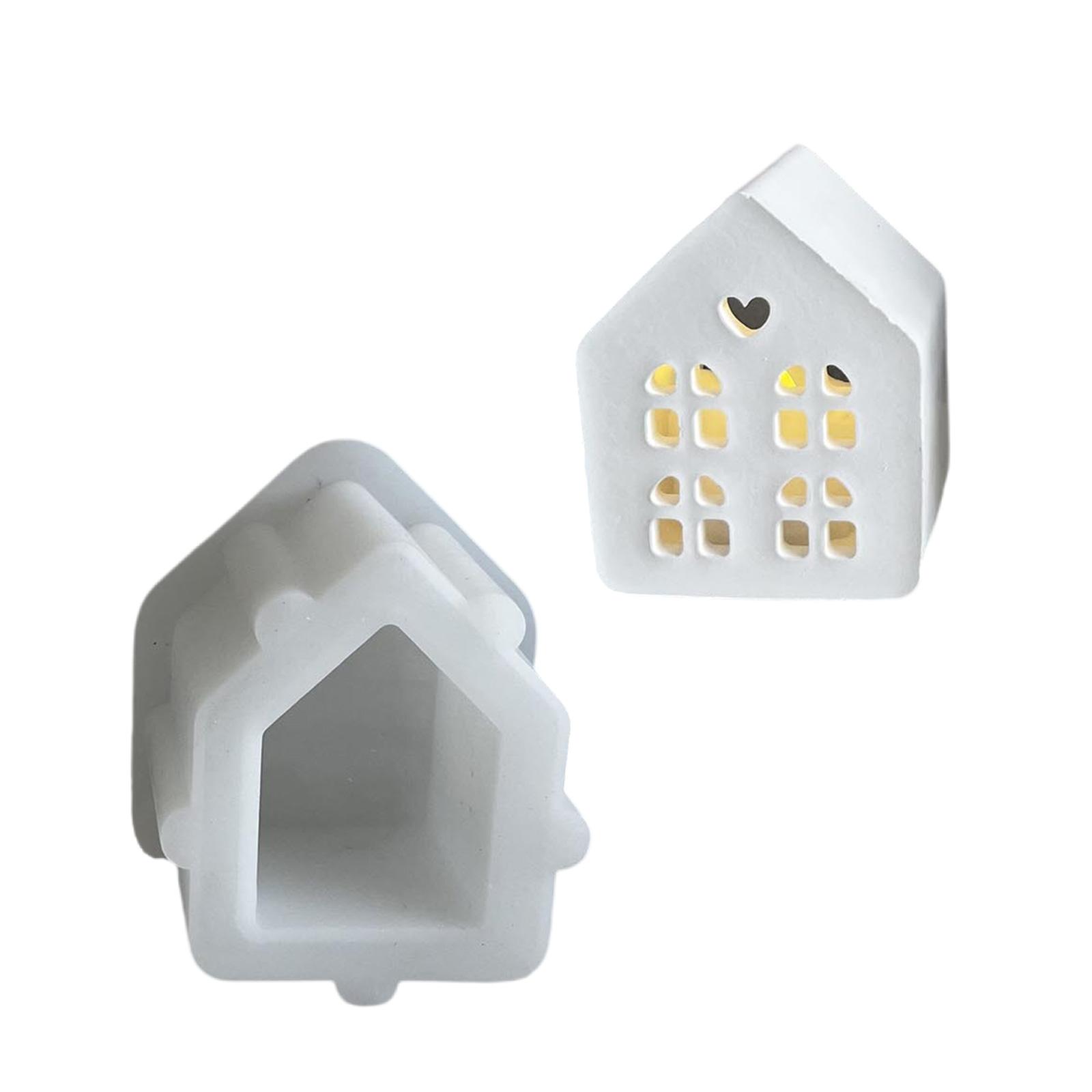 

Форма для подсвечника в виде 3D-домика для декора дома, силиконовая форма для подсвечника в виде маленького домика 6