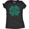 Womens Glitter Clover T Shirt Funny Awesome St Pattys Days Parade Shiny Shamrock Tee for Ladies