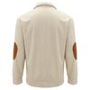 Men's Waffle Sweatshirt Patched Elbow Shoulder Long Sleeve Lapel Button Down Plaid Outdoor Casual Pullover Top