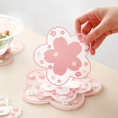 Sakura Mats Sottotavola Termoisolante Fiore di Ciliegio Antiscivolo Sottobicchieri Tazza da Tè Tazza da Latte Tazza da Caffè Accessori da Cucina