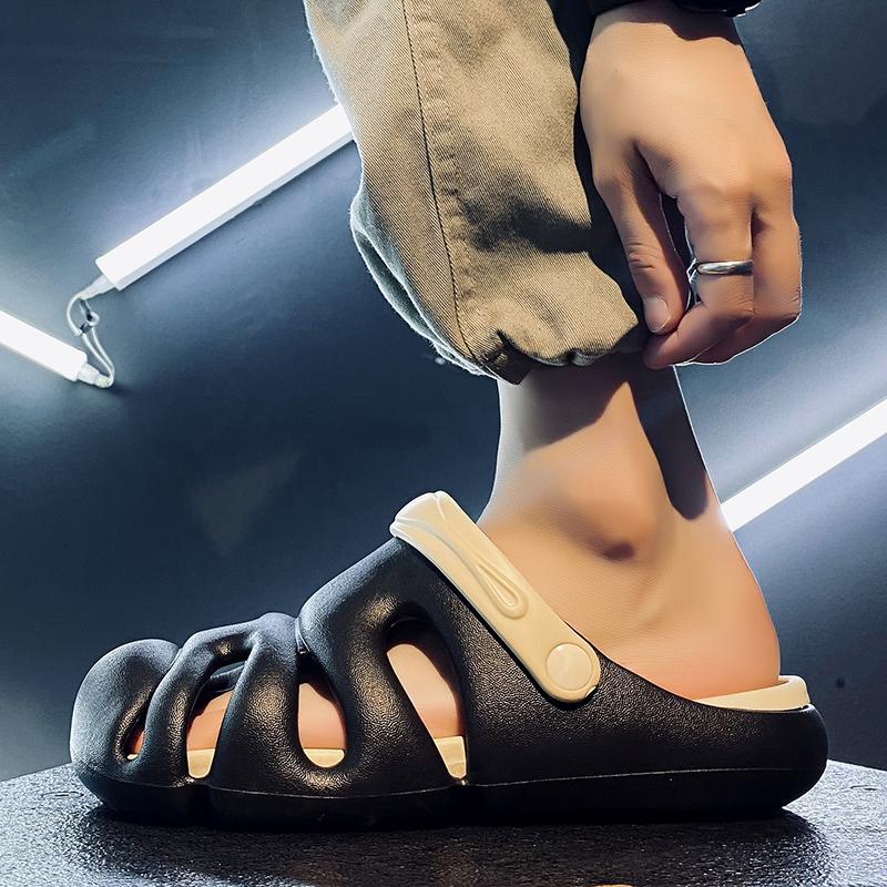 Men Sandals Summer Shoes Black Sandals For Men Beach Outdoor Garden Flat Cool Slippers Dress C Rose Shoes Chanclas Hombre
