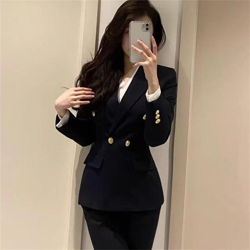Women's Non-Iron Professional Suit Set – Ideal for College Interviews, Formal Wear, and Commutes. Two-Piece High-End Set for Spring and Autumn.