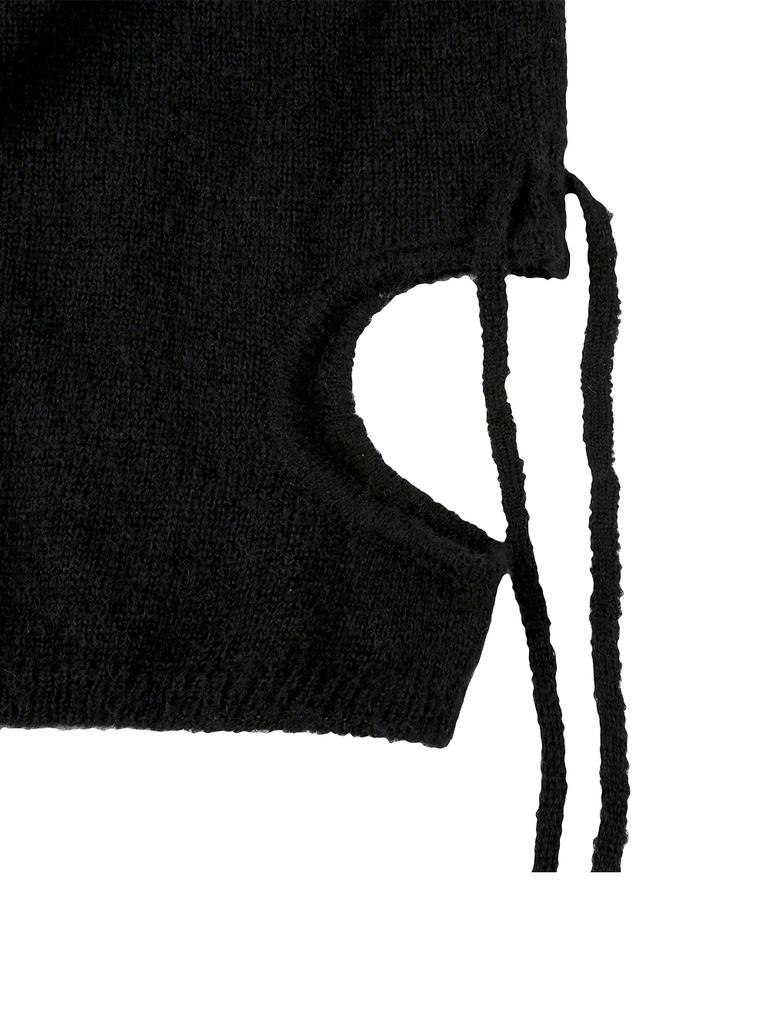 Tuomio Cut-Out Ribbon Knit Tank [Black]