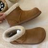 New Styles of Snow Boots, Women's Shoes, Large-head Fleece Anti-slip Shoes, Short Boots