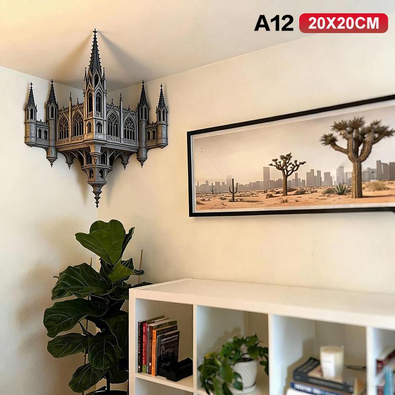 

Corner Wall Decal Optical Illusion 3D Wall Sticker Impossible Corners Art Decor Creative Home Living Room Bedroom