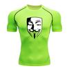 Men's Compression Fitness Sports T-shirt, Anonymous Mask Pri