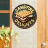 Vintage Campfire S'mores Round Tin Sign Rustic Wall Decor For Garden Bar Cafe Living Room Entryway